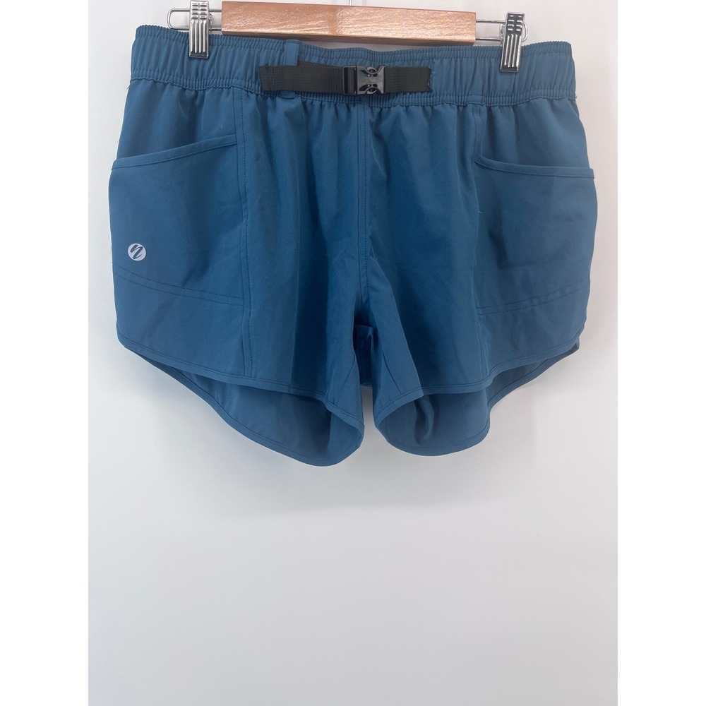 Nani Active Womens Hiking Shorts Teal Blue Belted Athletic Pockets Size M Casual